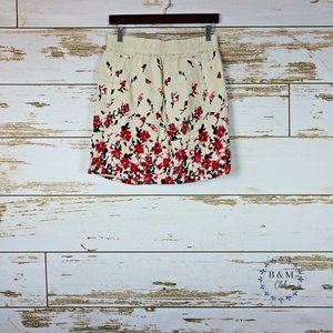 Ann Taylor Loft Women's Small Linen Floral Skirt